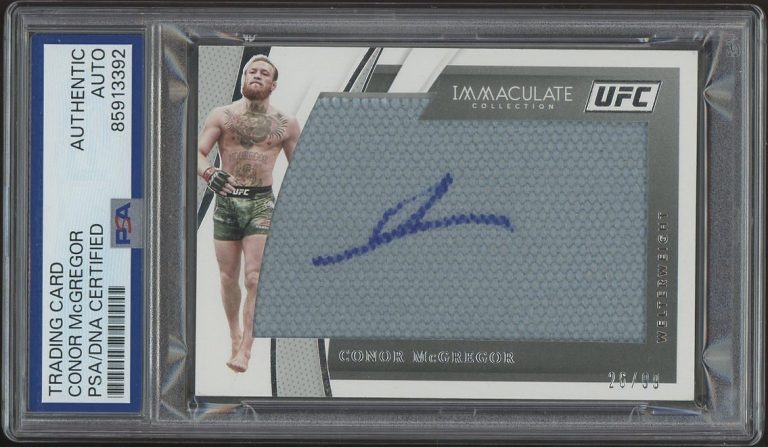 2021 Panini Immaculate Conor McGregor UFC 246 Fight Mat Patch /99 PSA AUTO