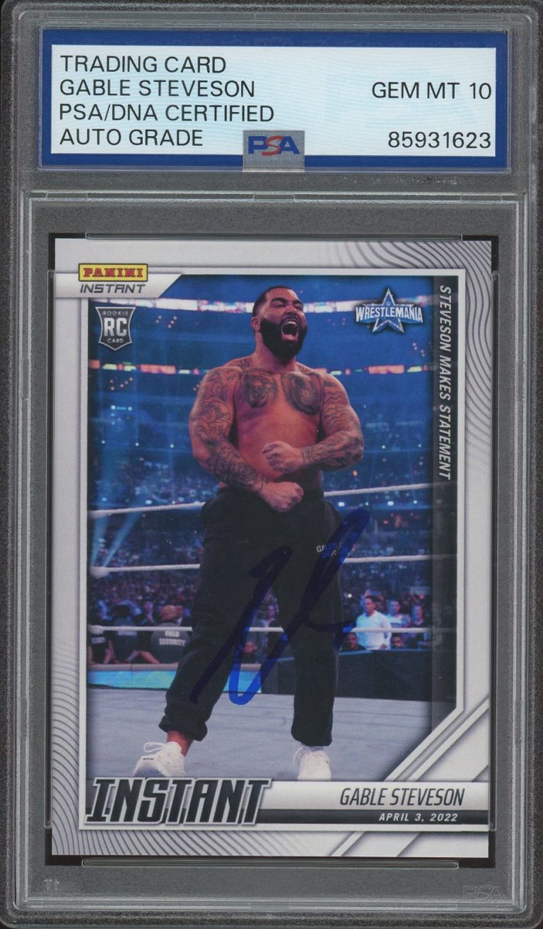 2022 Panini Instant WWE #15 Gable Steveson Wrestlemania Rookie PSA AUTO 10 RC