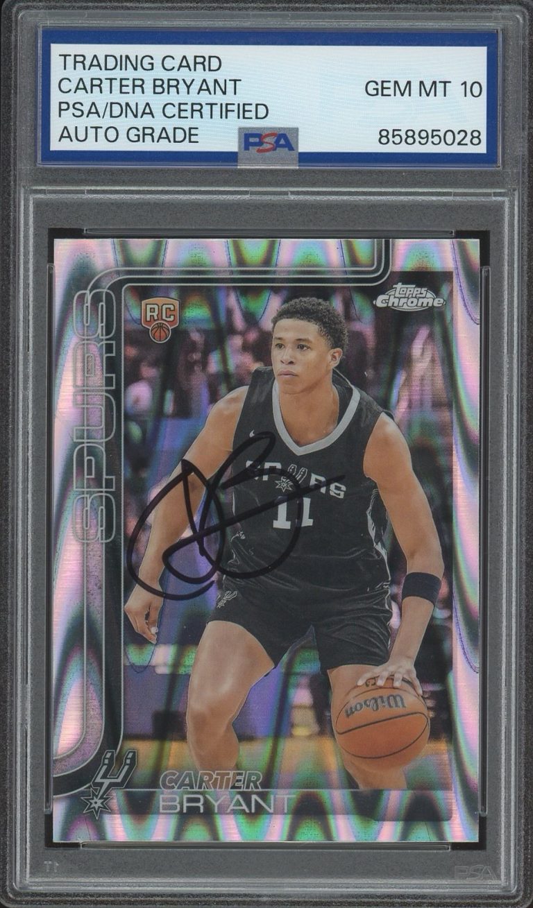 2025 Topps Chrome NBA #264 Carter Bryant Signed RayWave Refractor PSA AUTO 10 RC