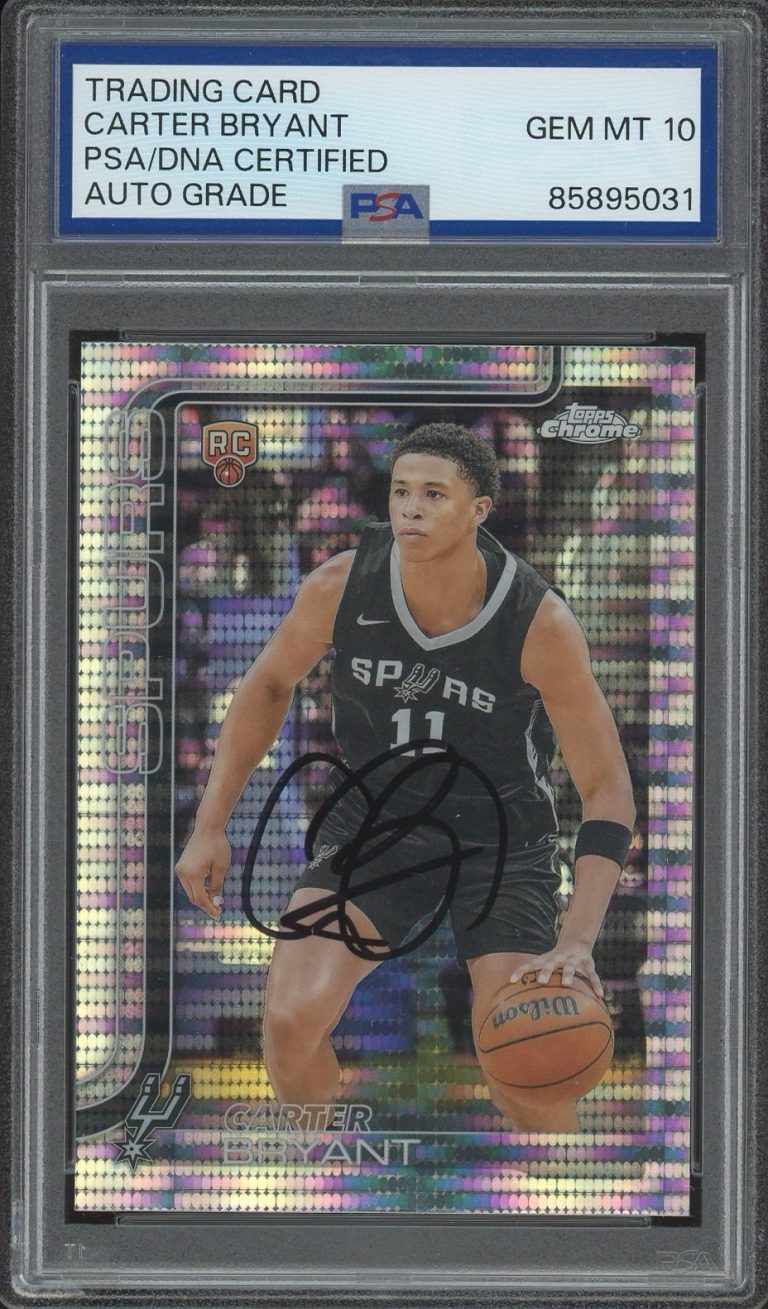 2025 Topps Chrome NBA #264 Carter Bryant Signed Pulsar Refractor PSA AUTO 10 RC