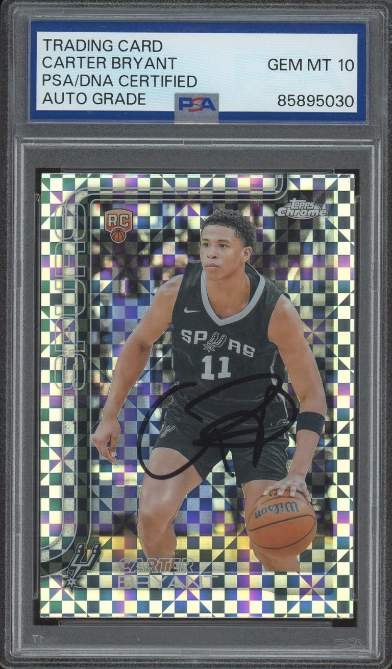 2025 Topps Chrome NBA #264 Carter Bryant Signed X-Fractor Rookie PSA AUTO 10 RC