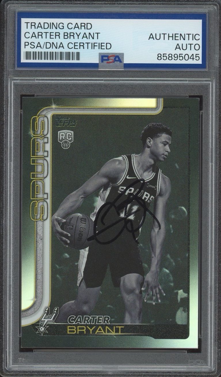 2025-26 Topps Flagship NBA #214 Carter Bryant Signed Blackout Rookie PSA AUTO RC