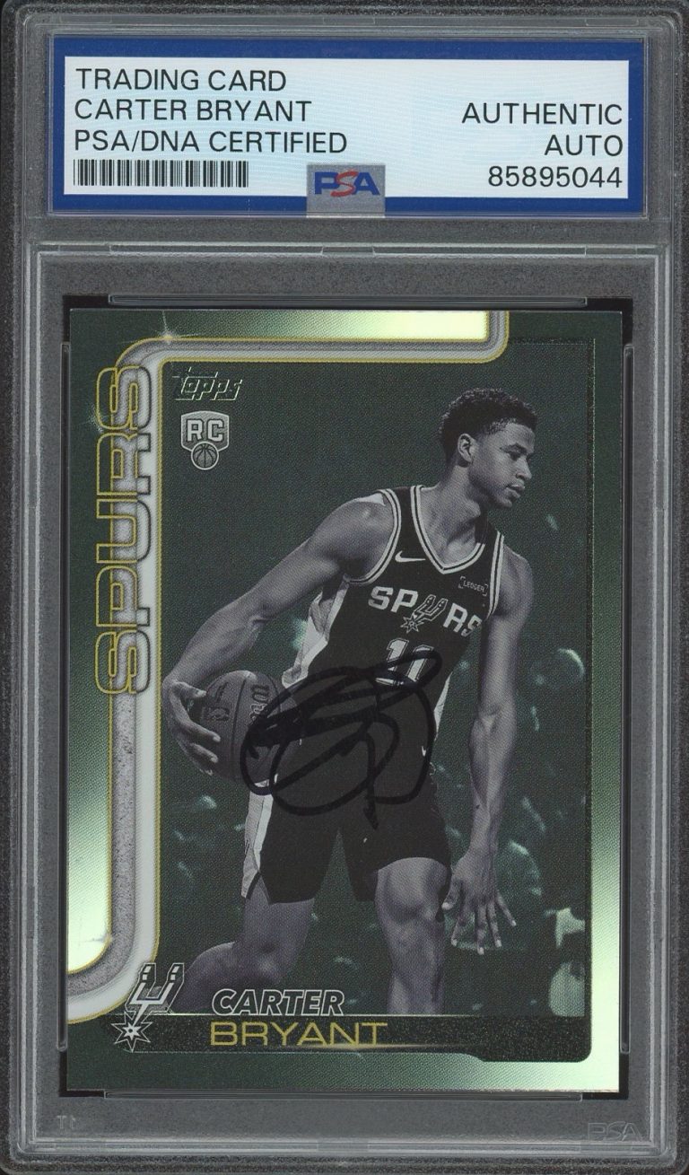 2025-26 Topps Flagship NBA #214 Carter Bryant Signed Blackout Rookie PSA AUTO RC