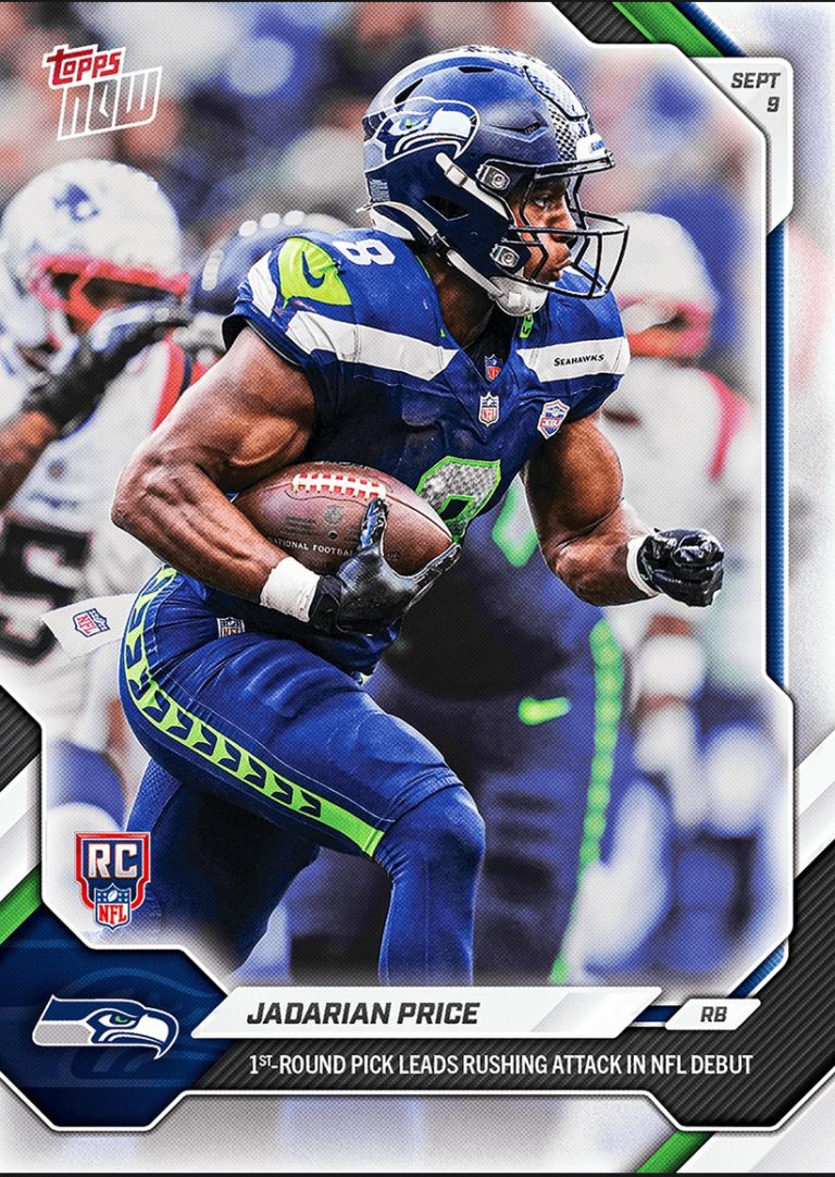 2026 Topps Now Jadarian Price #3 Seattle Seahawks Rookie RC Football Card