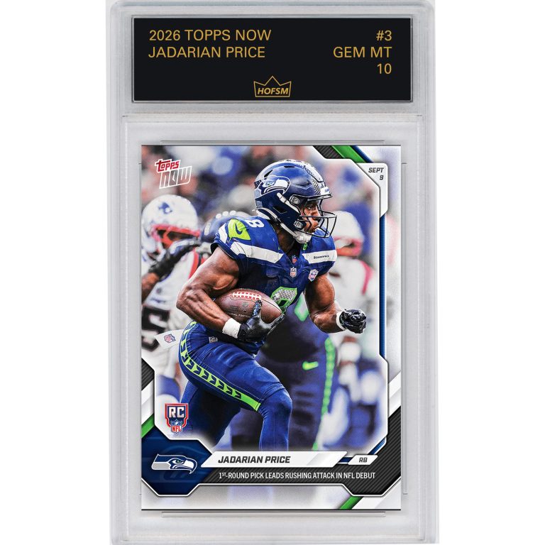 Graded 2026 Topps Now Jadarian Price #3 Rookie RC Football Card HOFSM 10