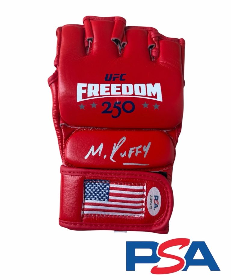 Mauricio Ruffy Signed 2026 UFC Freedom 250 Fight Glove PSA AUTO USA WHITE HOUSE