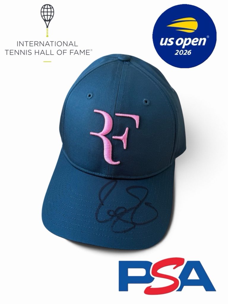 Roger Federer Signed 2026 US OPEN RF Limited Hat UNIQLO HALL OF FAME PSA AUTO