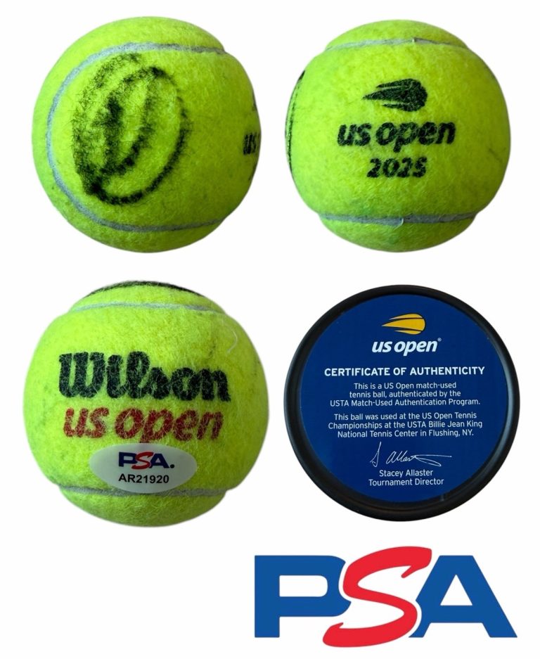 Novak Djokovic Signed 2025 US OPEN Match Used Tennis Ball PSA/DNA AUTO