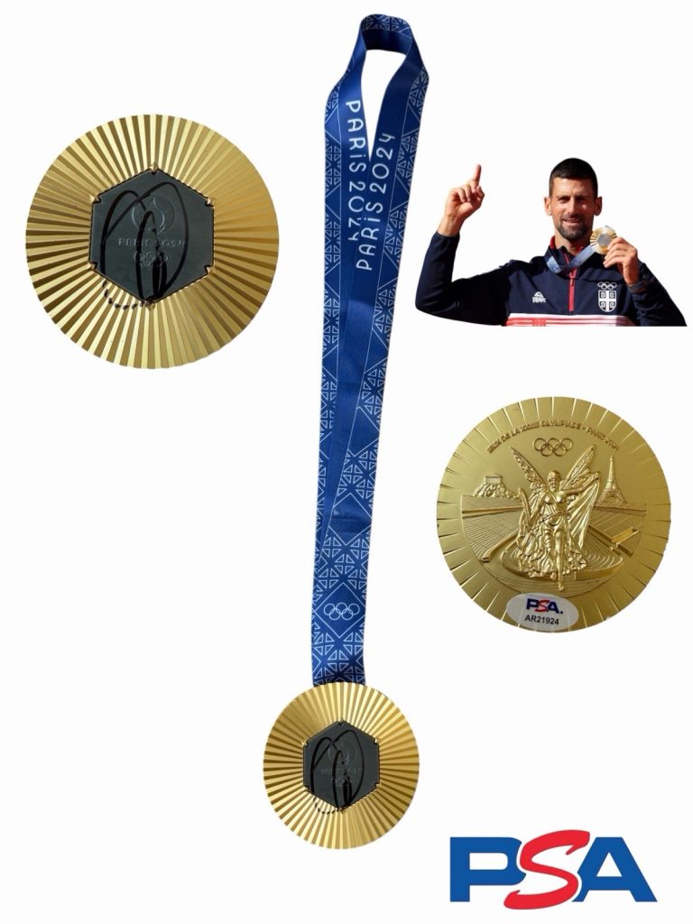 Novak Djokovic Signed 2024 Paris Olympics Gold Medal Tennis PSA/DNA AUTO GOAT
