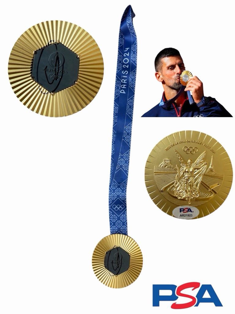 Novak Djokovic Signed 2024 Paris Olympics Gold Medal Tennis PSA/DNA AUTO GOAT