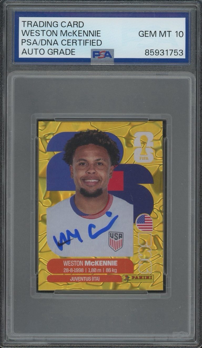 2026 Panini FIFA World Cup Weston McKennie Signed Gold Crumple PSA AUTO 10 USMNT
