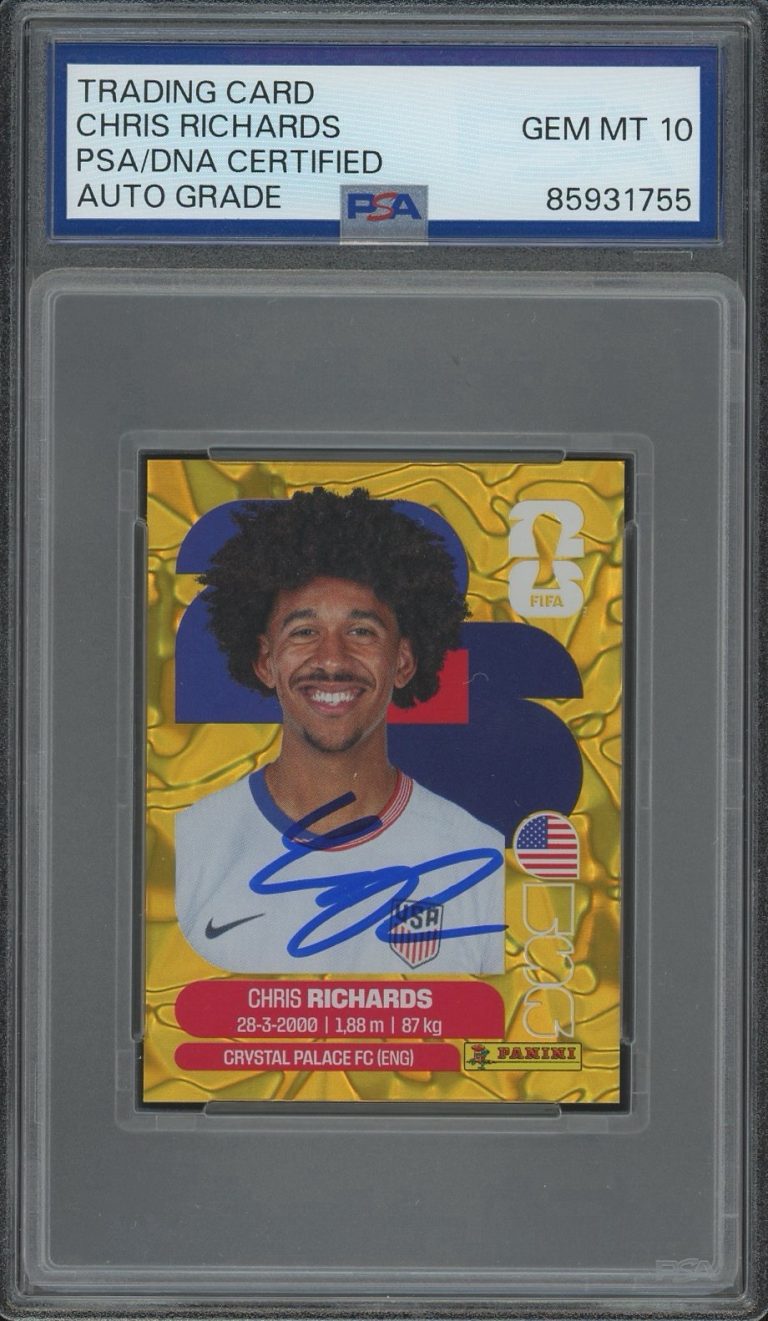 2026 Panini FIFA World Cup Chris Richards Signed Gold Crumple PSA AUTO 10 USMNT
