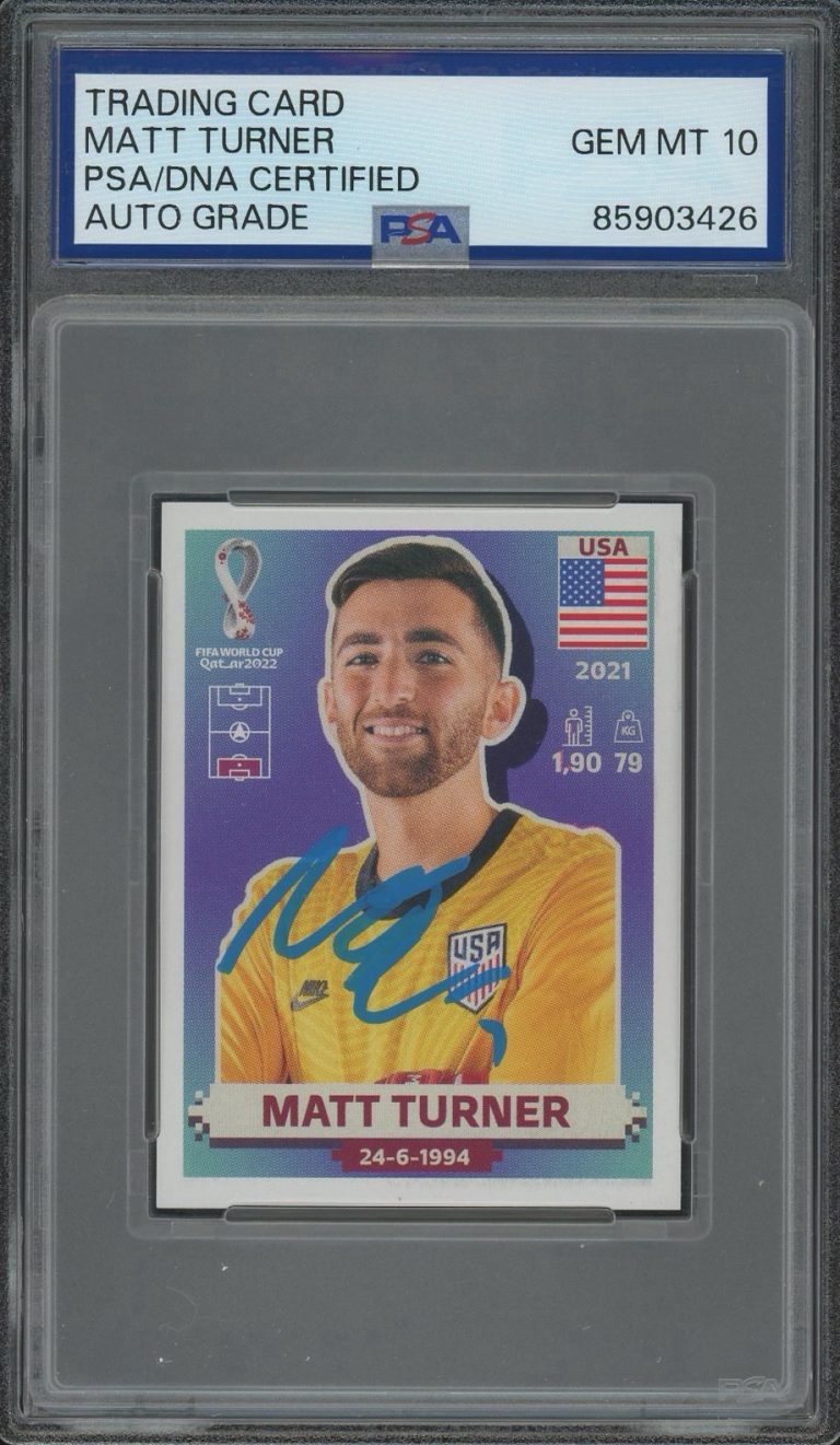 2022 Panini FIFA World Cup #USA3 Matt Turner Signed Card PSA AUTO 10 USMNT USA