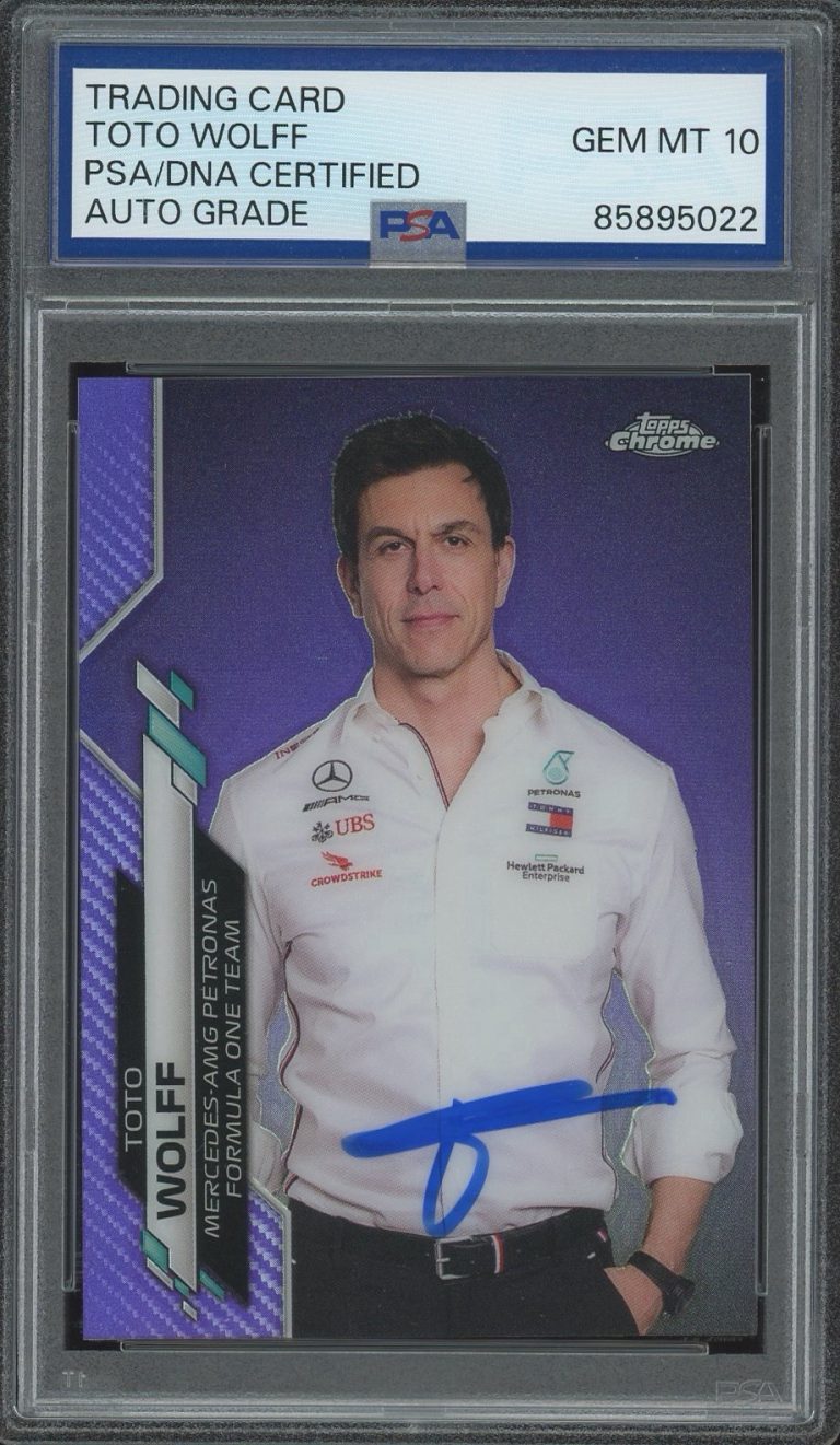 2020 Topps Chrome F1 #98 Toto Wolff Purple Refractor Rookie /399 PSA AUTO 10 RC