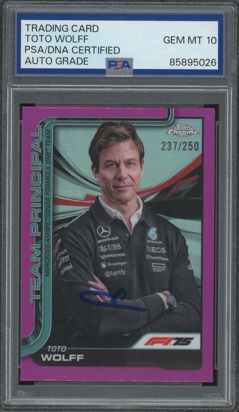 2025 Topps Chrome F1 Toto Wolff Signed Pink Refractor /250 PSA AUTO 10 MERCEDES