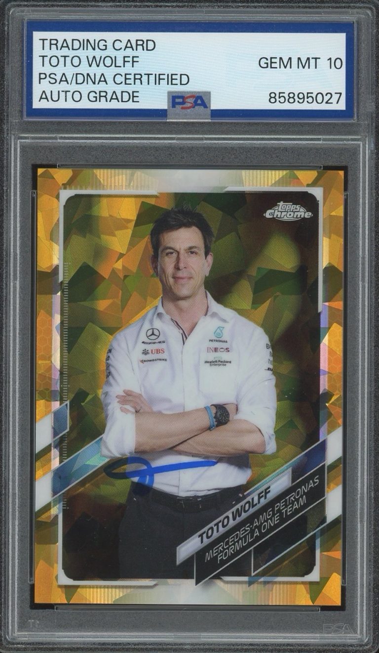 2021 Topps Chrome F1 Toto Wolff Signed Gold Sapphire /50 PSA AUTO 10 MERCEDES