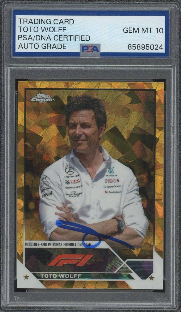 2023 Topps Chrome F1 Toto Wolff Signed Gold Sapphire /50 PSA AUTO 10 MERCEDES