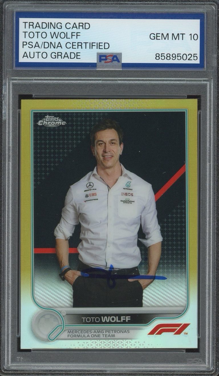 2022 Topps Chrome F1 Toto Wolff Signed Gold Refractor /50 PSA AUTO 10 MERCEDES