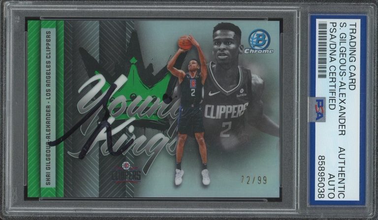 2025 Bowman Chrome Shai Gilgeous-Alexander Young Kings Green Refractor /99 PSA