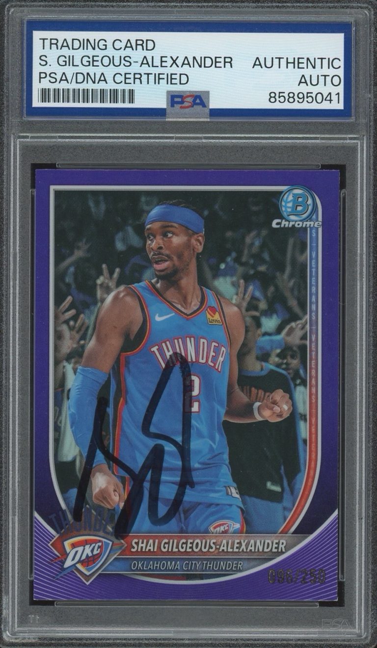 2025-26 Bowman Chrome Shai Gilgeous-Alexander Purple Refractor /250 PSA AUTO MVP