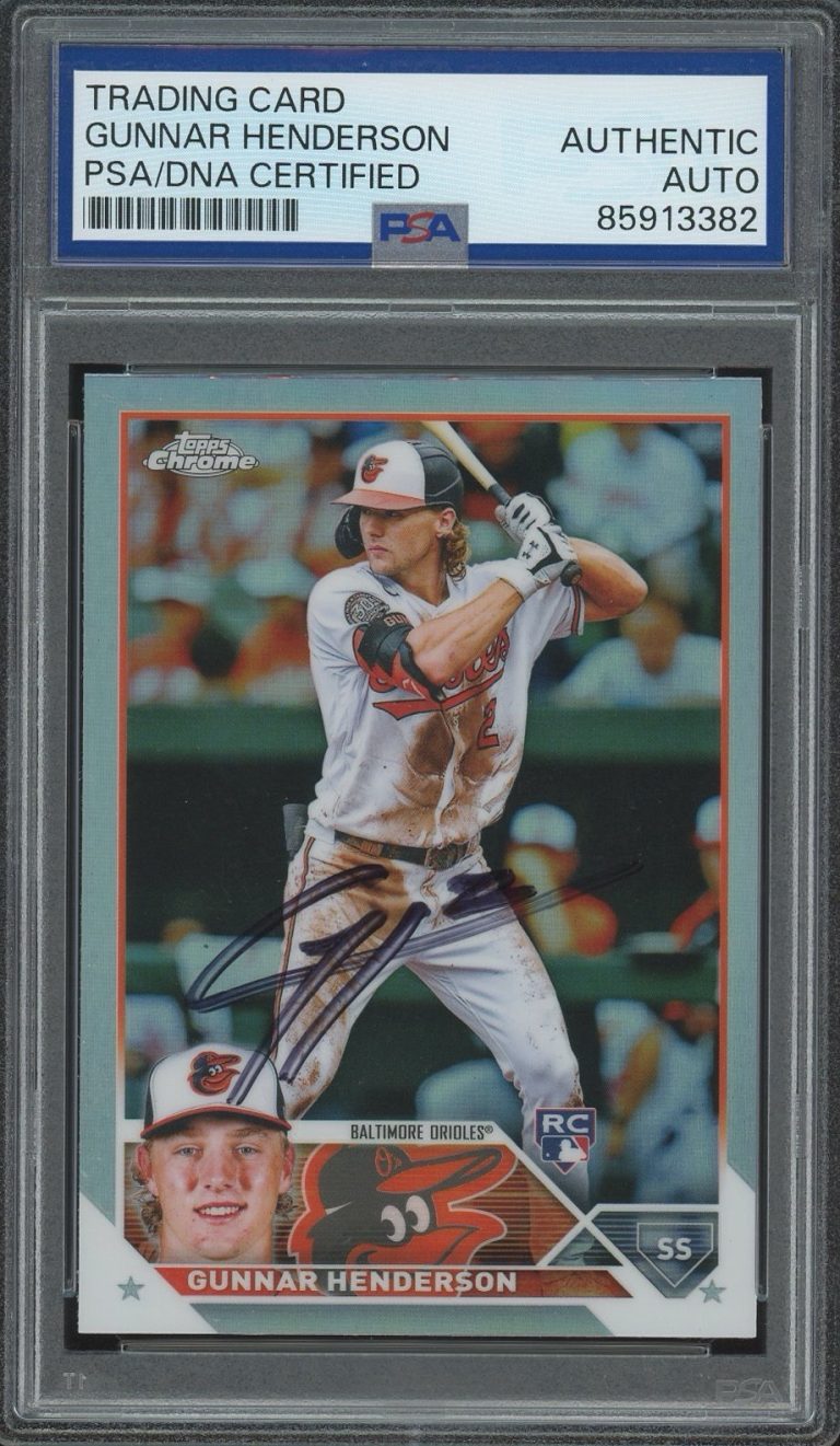 2023 Topps Chrome #2 Gunnar Henderson Signed Rookie Refractor PSA AUTO ORIOLES