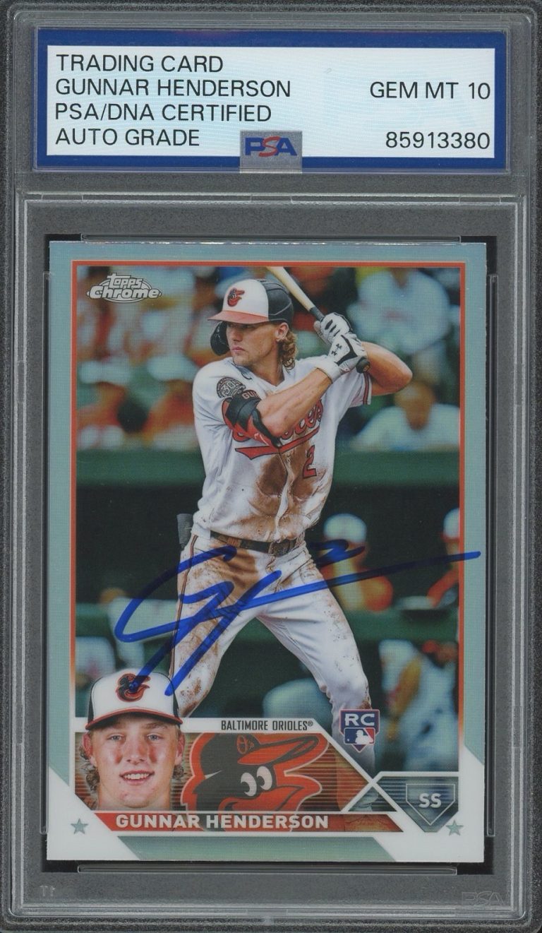 2023 Topps Chrome #2 Gunnar Henderson Signed Rookie Refractor PSA AUTO 10 RC