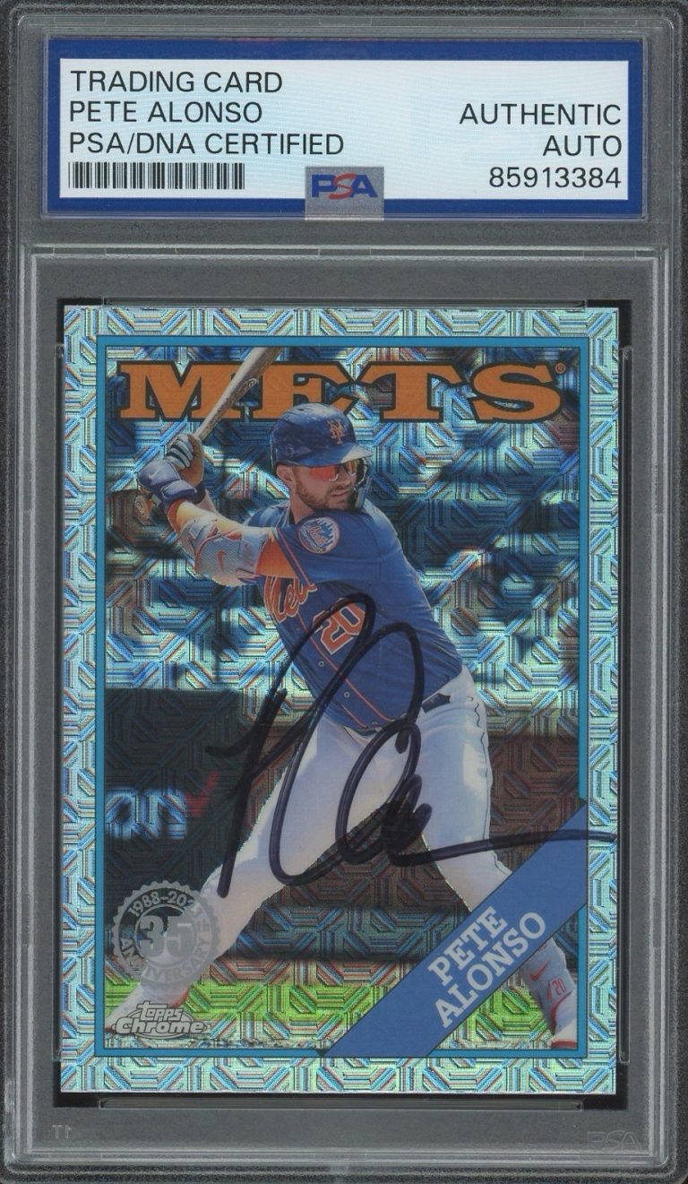 2023 Topps Chrome #T88C-17 Pete Alonso Signed Silver Pack Card PSA AUTO NY METS