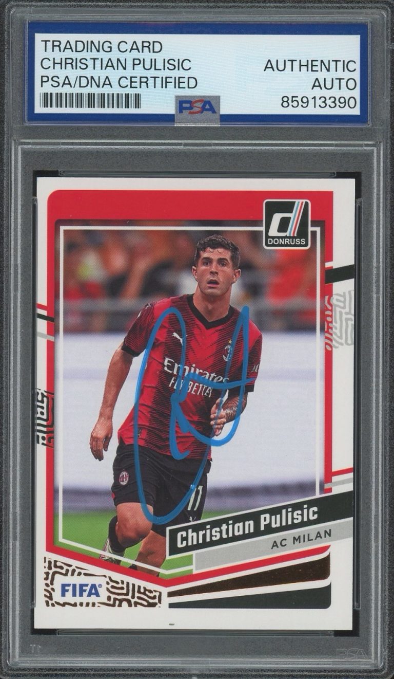 2023-24 Panini Donruss #128 Christian Pulisic Signed AC Milan Card PSA AUTO