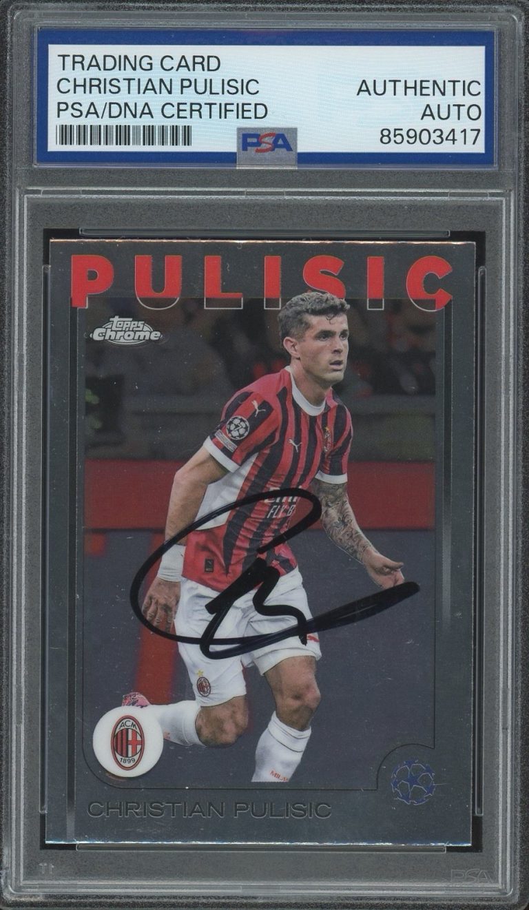 2024-25 Topps Chrome UEFA #76 Christian Pulisic Signed Card PSA AUTO MILAN