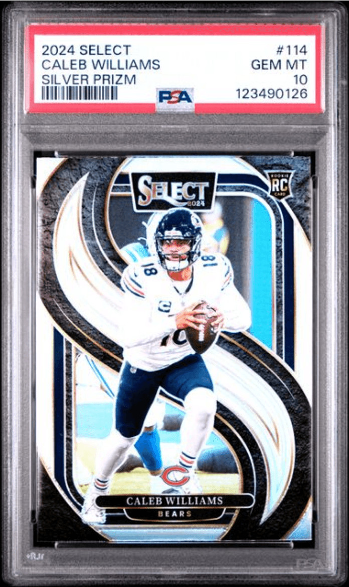 Graded 2024 Panini Select Caleb Williams #114 Silver Prizm RC Card PSA 10