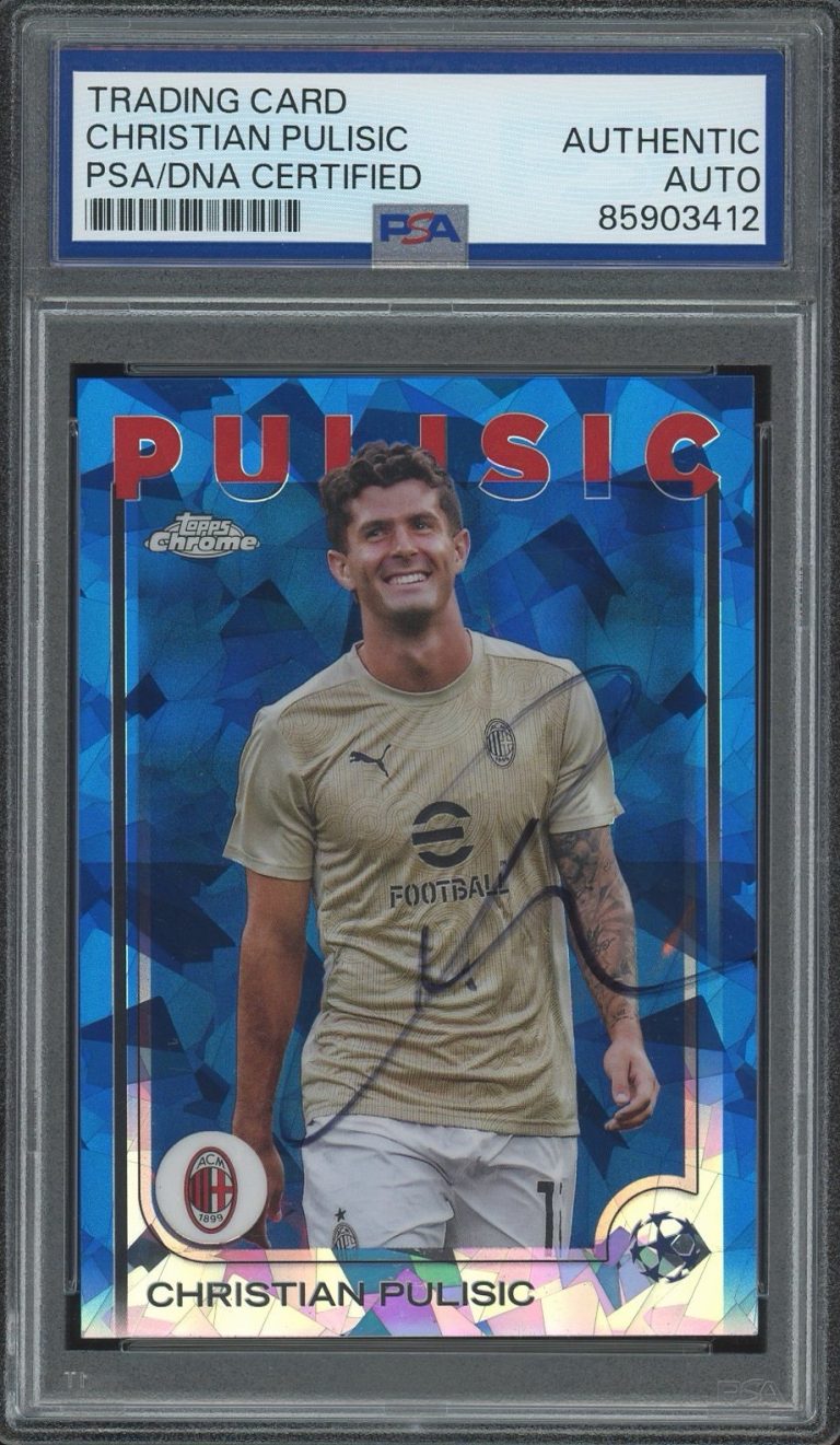 2024-25 Topps Chrome #76 Christian Pulisic Sapphire Image Variation PSA AUTO