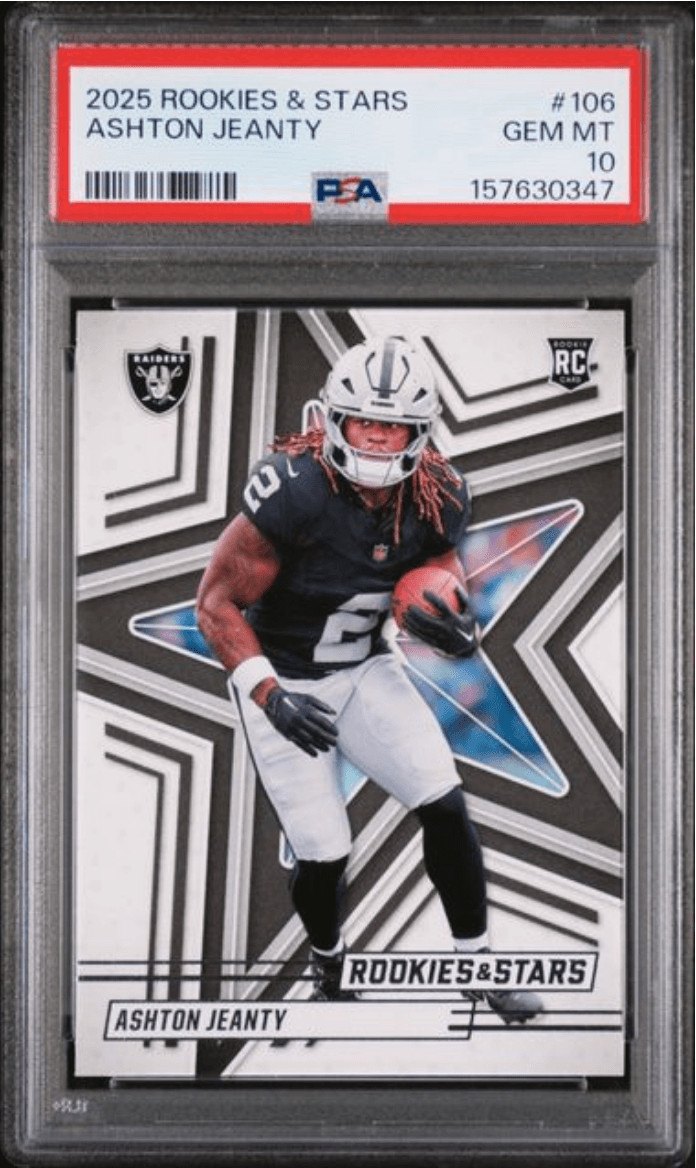 Graded 2025 Panini R&S Ashton Jeanty #106 Rookie RC Football Card PSA 10