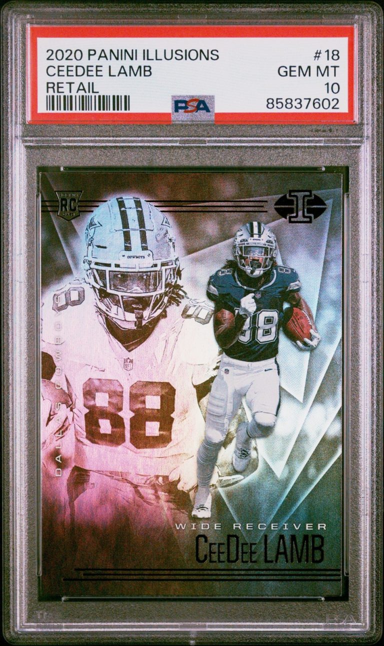 Graded 2020 Panini Illusions CeeDee Lamb #18 Retail Rookie Card PSA 10
