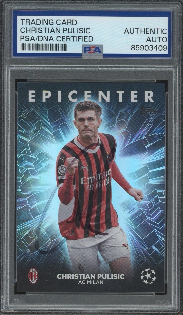2024-25 Topps UEFA CC #EC-1 Christian Pulisic Epicenter Case Hit SSP PSA AUTO