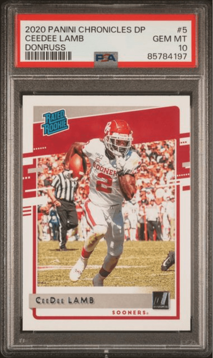 Graded 2020 Chronicles DP CeeDee Lamb #5 Donruss RC Football Card PSA 10