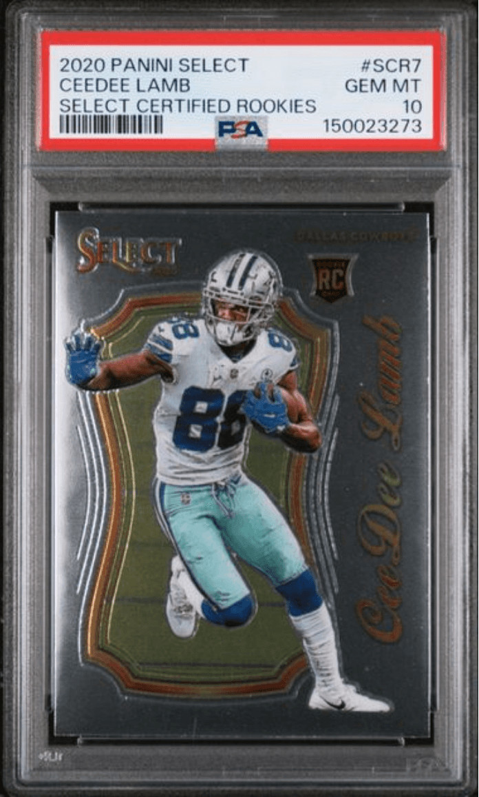 Graded 2020 Select CeeDee Lamb #SCR7 Certified Rookies Football Card PSA 10