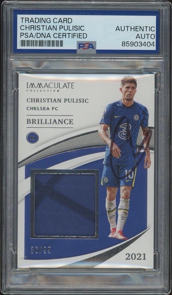 2021 Panini Immaculate Christian Pulisic Brilliance Patch /99 PSA AUTO CHELSEA