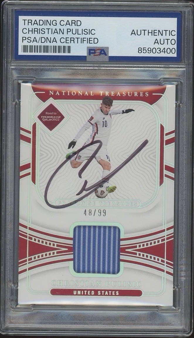 2022 National Treasures World Cup Christian Pulisic Franchise Treasures /99 PSA