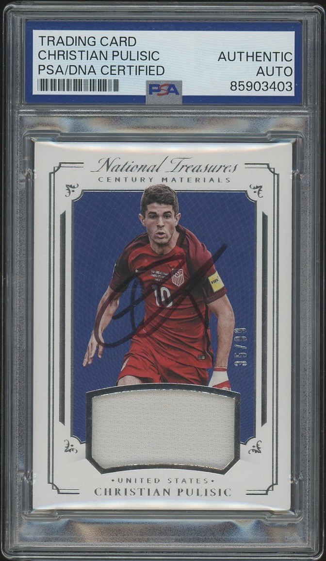 2018 National Treasures Christian Pulisic Century Materials RPA /99 PSA AUTO USA