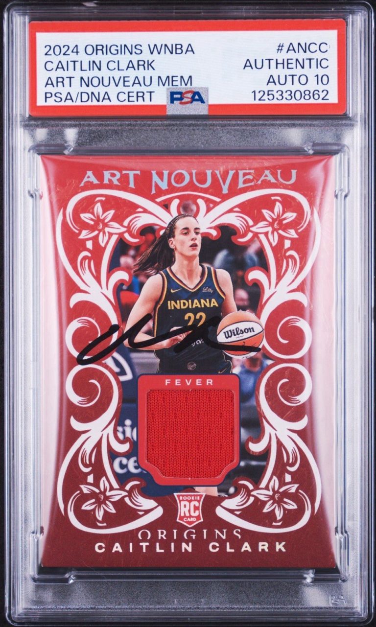 2024 Panini Origins WNBA Caitlin Clark Art Nouveau Memorabilia RPA PSA AUTO 10
