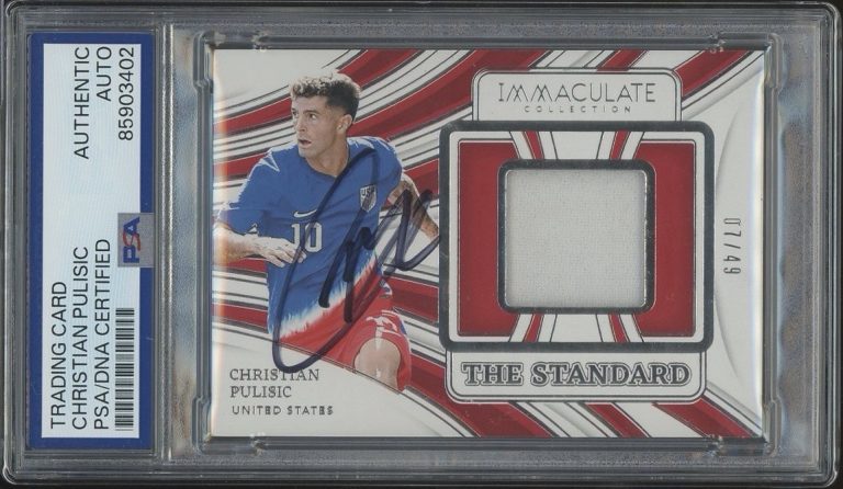 2024-25 Panini Immaculate Christian Pulisic The Standard Patch /49 PSA AUTO USA