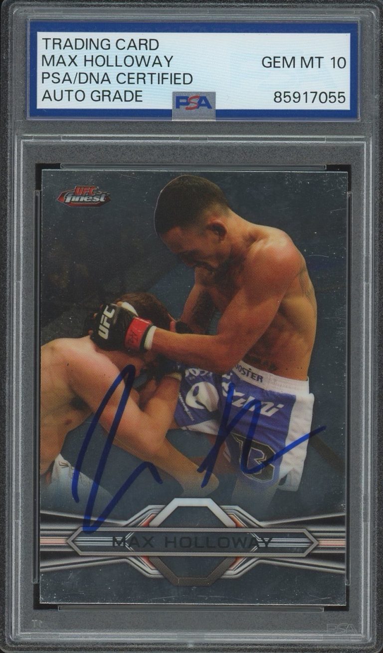 2013 Topps Finest UFC #62 Max Holloway Signed Rookie Card PSA/DNA AUTO 10 RC