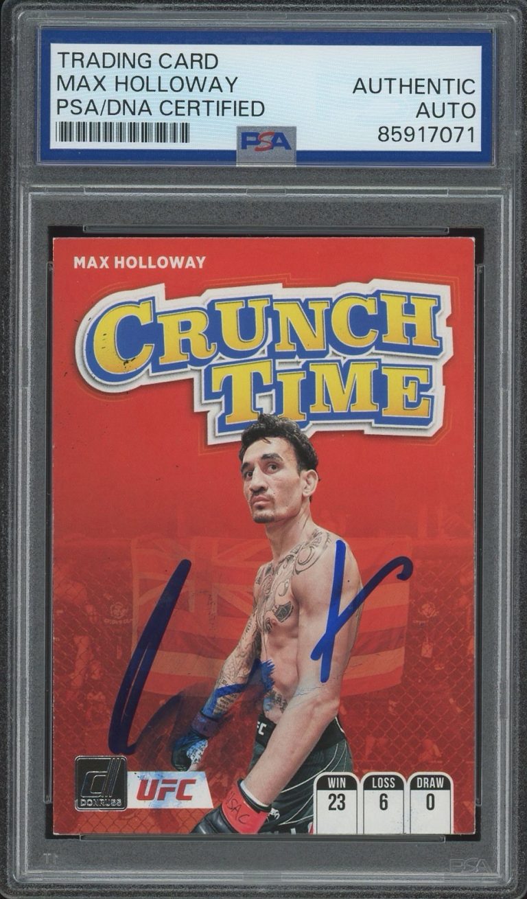 2022 Panini Donruss UFC #16 Max Holloway Signed Crunch Time Card PSA/DNA AUTO