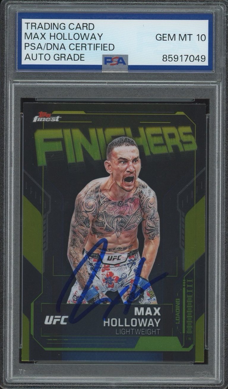 2025 Topps Finest UFC #FN-13 Max Holloway Signed Finishers Card PSA/DNA AUTO 10