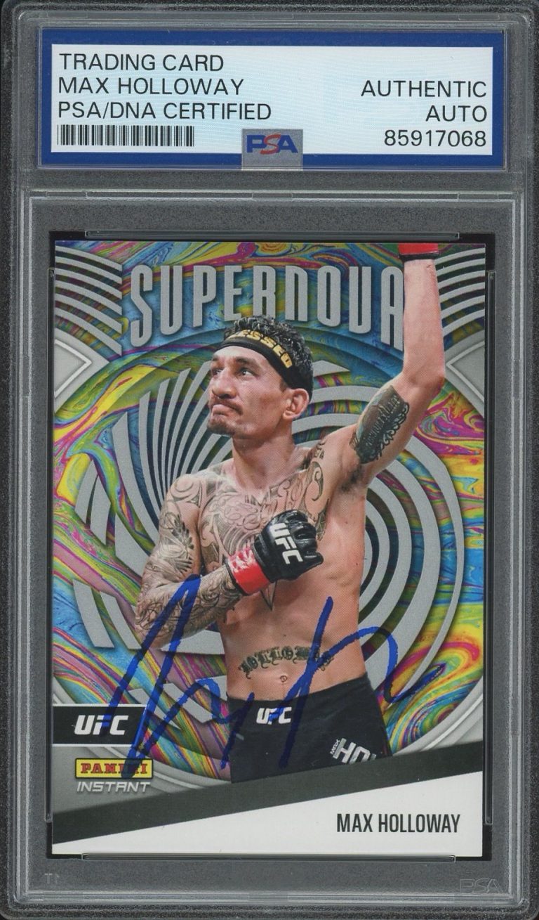2022 Panini Instant UFC #S6 Max Holloway Signed Supernova /1232 Card PSA AUTO