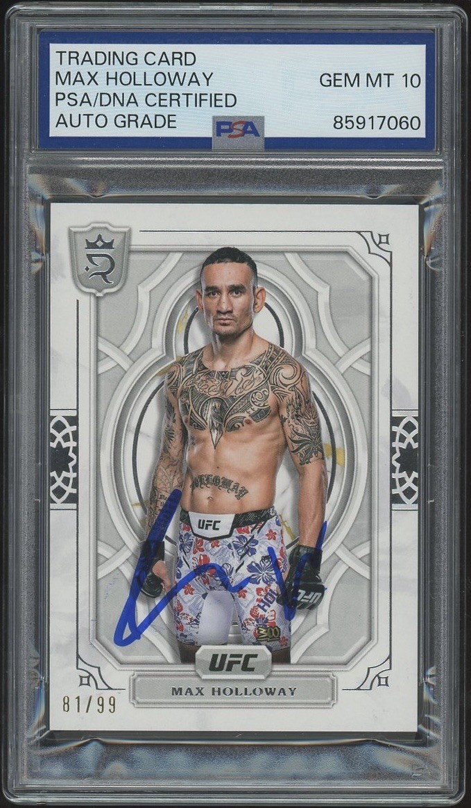 2024 Topps Royalty UFC #94 Max Holloway Signed Card /99 PSA/DNA AUTO 10