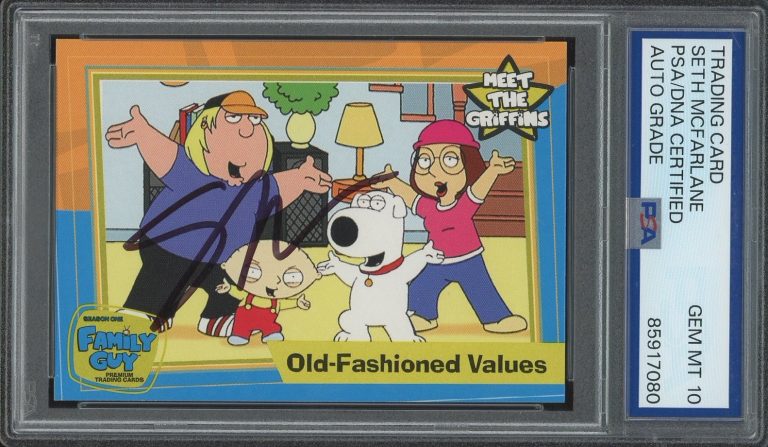 2005 InkWorks #8 Seth MacFarlane Signed Family Guy Rookie Card PSA AUTO 10 RC