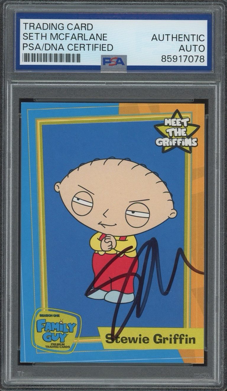 2005 InkWorks Seth MacFarlane Signed Family Guy Stewie Griffin Rookie PSA AUTO