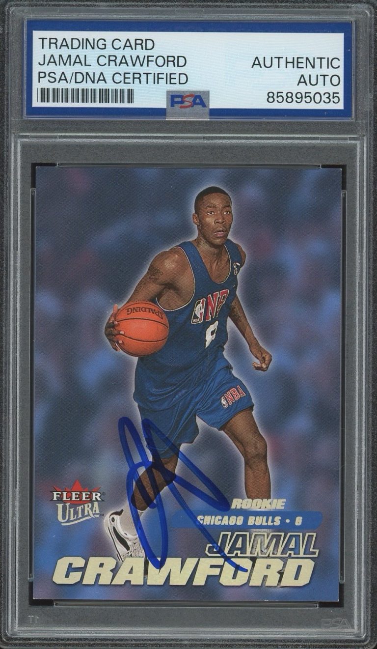 2000-01 Fleer NBA #224 Jamal Crawford Signed Ultra Rookie Card /2999 PSA AUTO RC