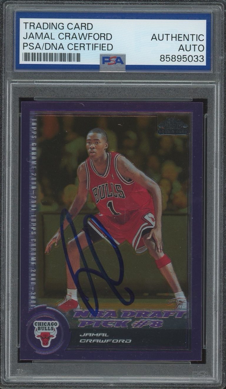 2000 Topps Chrome NBA #158 Jamal Crawford Signed Rookie Card /1999 PSA AUTO RC